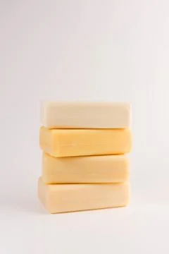 Stack of soap bars isolated on white background 스톡 사진