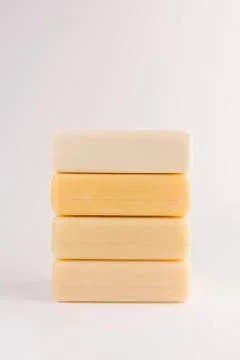 Stack of soap bars isolated on white background 스톡 사진
