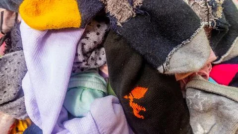 Stack of socks in the background Stock Photos