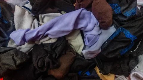 Stack of socks in the background Stock Photos