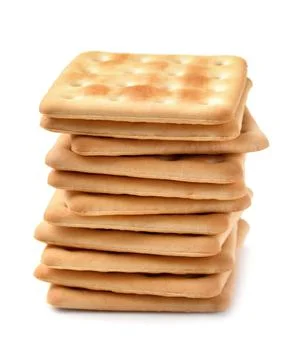 Stack of soda crackers Stock Photos