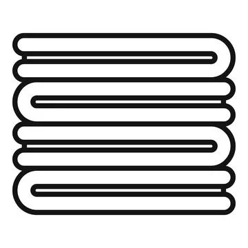 Stack of soft clean towels line art icon Illustrazione stock