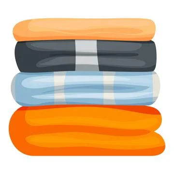 Stack of soft colorful towels lying on top of each other 스톡 일러스트