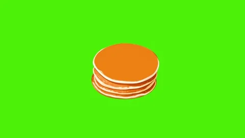 Stack of soft pancake cakes with honey and sugar jam. a green screen background Stock Footage 285079339