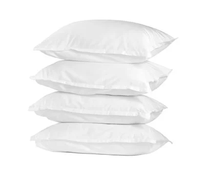 Stack of soft pillows isolated on white 库存照片