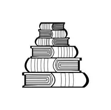 Stack of some black and white books order less design Illustrazione stock