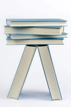 A stack of some closed blue books Stock Photos