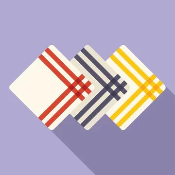 Stack spa towel icon flat vector. Fabric cloth 스톡 일러스트