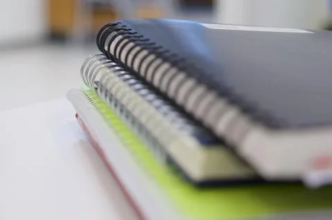 Stack of spiral notebook Stock Photos
