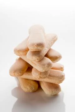 A stack of sponge fingers Stock Photos