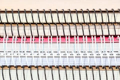 Stack spring notebooks as a the background Stock Photos