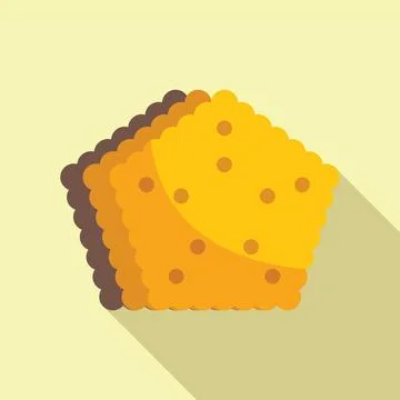 Stack of square cracker biscuit with dots flat design icon イラスト素材