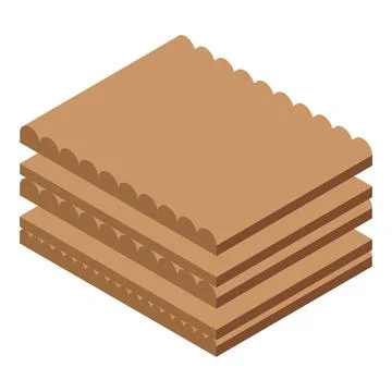 Stack of square wafers lying on top of each other Illustrazione stock