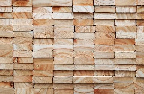 Stack of square wood planks Stock Photos
