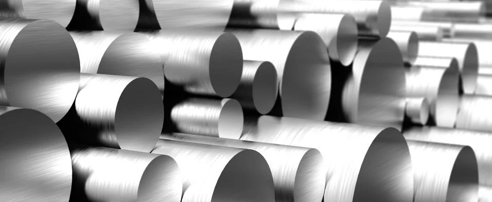 Stack of Stainless steel rods Stock Illustration