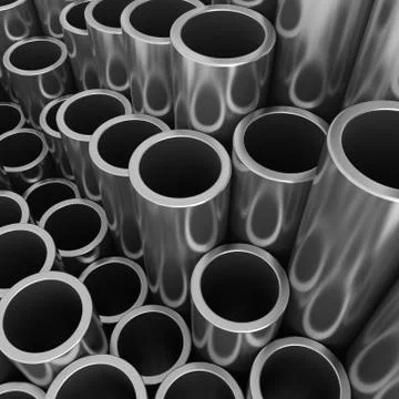 Stack of steel pipes Illustrazione stock