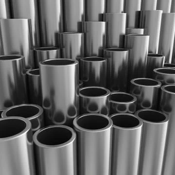 Stack of steel pipes Illustrazione stock