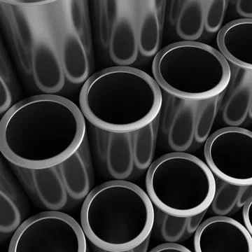 Stack of steel pipes Stock Illustration