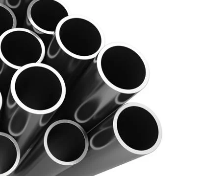 Stack of steel pipes Stock Illustration