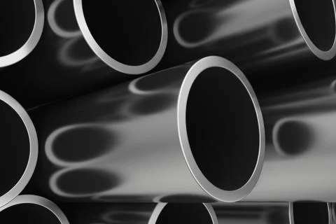 Stack of steel pipes Stock Illustration