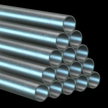 Stack of steel pipes. Stock Illustration