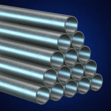 Stack of steel pipes. 스톡 일러스트