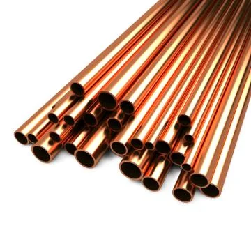 Stack of Steel Pipes Isolated on White Background. Stock Illustration
