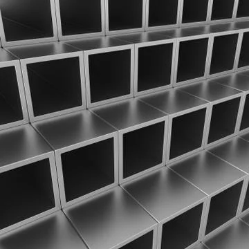 Stack of steel pipes profiles Stock Illustration