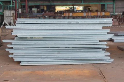 Stack of steel plate, Processing steel plate background. Foto stock