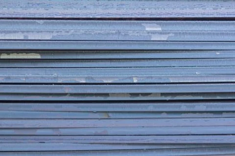 Stack of steel plate, Processing steel plate background. Stock Photos