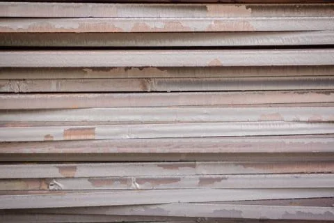 Stack of steel plate, Processing steel plate background. Stock Photos