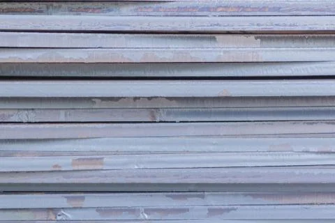 Stack of steel plate, Processing steel plate background. Stock Photos