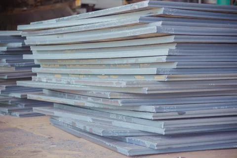 Stack of steel plate, Processing steel plate background. Foto stock