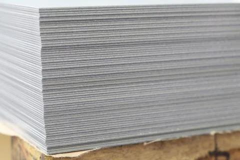 Stack of steel sheets ; ready to use Stock Photos