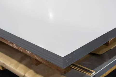Stack of steel sheets ; ready to use Stock Photos