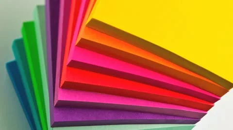 Stack of sticky note paper pads Stock Footage 20544272