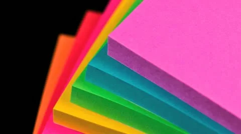 Stack of sticky paper note pads and yellow pencil Stock Footage 20544345