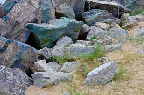 Stack of stone on the beach.. Stock Photos