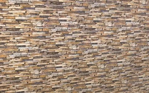 Stack Stone Wall Texture Background Pattern Natural Warm Earth Tones Stock Photos