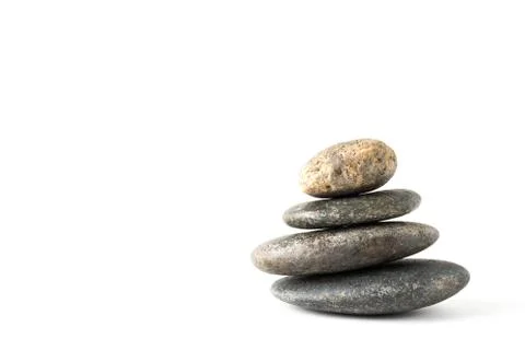 Stack of stones balancing isolated on white background Stock Photos