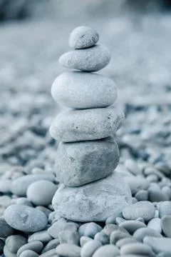 Stack of stones on the beach Stock Photos