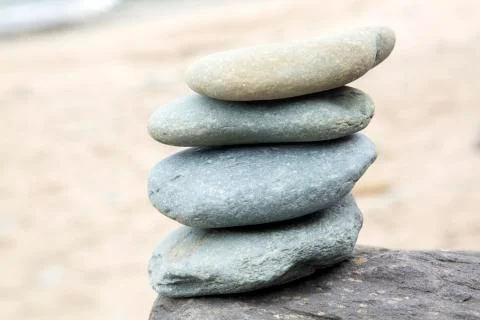Stack of Stones on Beach Stock Photos