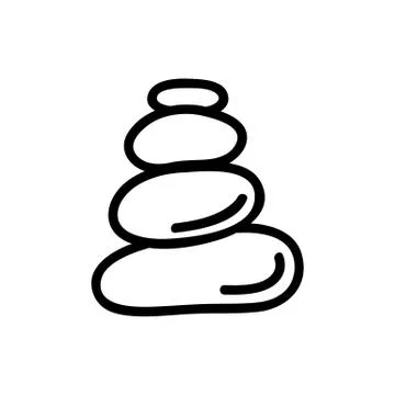 Stack of stones icon vector outline illustration 스톡 일러스트