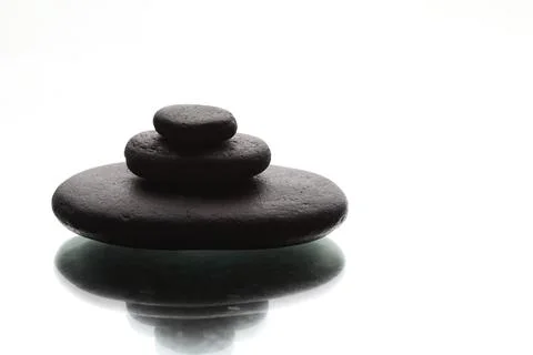 Stack of stones on white background Stock Photos