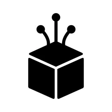 Stack, storage, big data icon. Black vector graphics. Stock Illustration