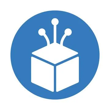 Stack, storage, big data icon. Blue color design. Stock Illustration