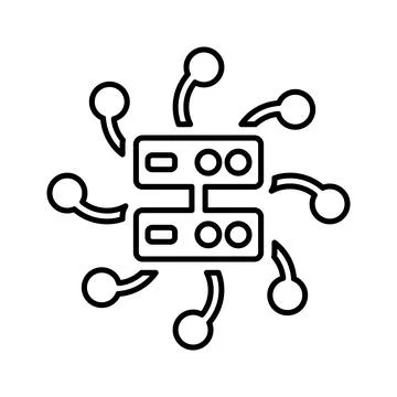 Stack, storage, big data icon. Outline vector. Stock Illustration