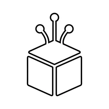 Stack, storage, big data outline icon. Line art vector. Stock Illustration