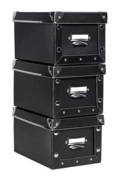 Stack of storage boxes Stock Photos