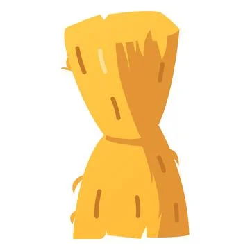 A stack of straw, a yellow bundle of dry grass, haymaking. 스톡 일러스트